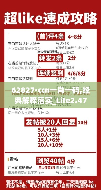 62827·c㎝一肖一码,经典解释落实_Lite2.474