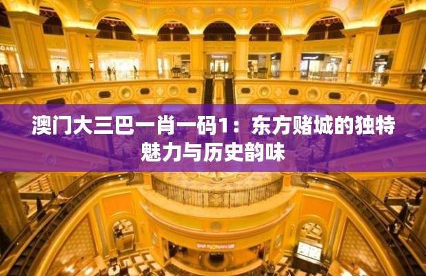 澳门大三巴一肖一码1：东方赌城的独特魅力与历史韵味