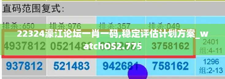 22324濠江论坛一肖一码,稳定评估计划方案_watchOS2.775