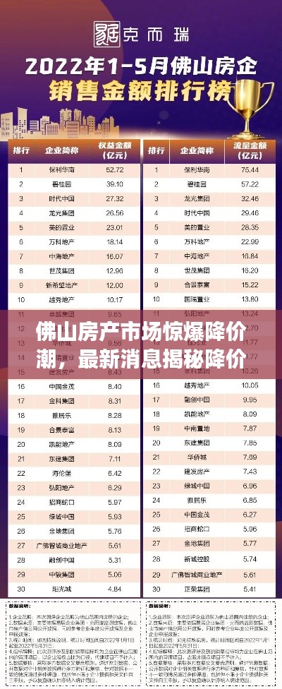 佛山房产市场惊爆降价潮，最新消息揭秘降价事件内幕