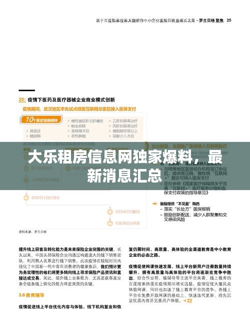 大乐租房信息网独家爆料，最新消息汇总