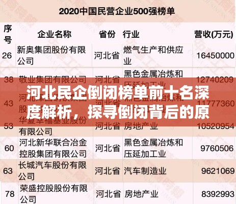 河北民企倒闭榜单前十名深度解析，探寻倒闭背后的原因与启示